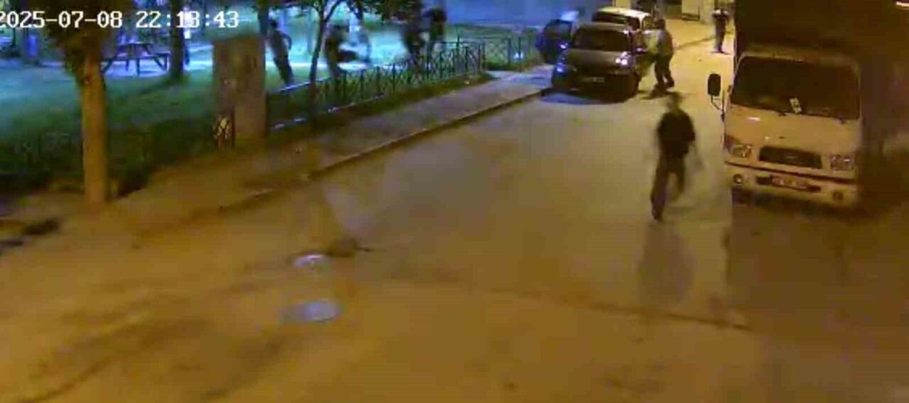 Eskişehir’de bir parkta iki grup arasında çıkan kavga güvenlik kameralarına
