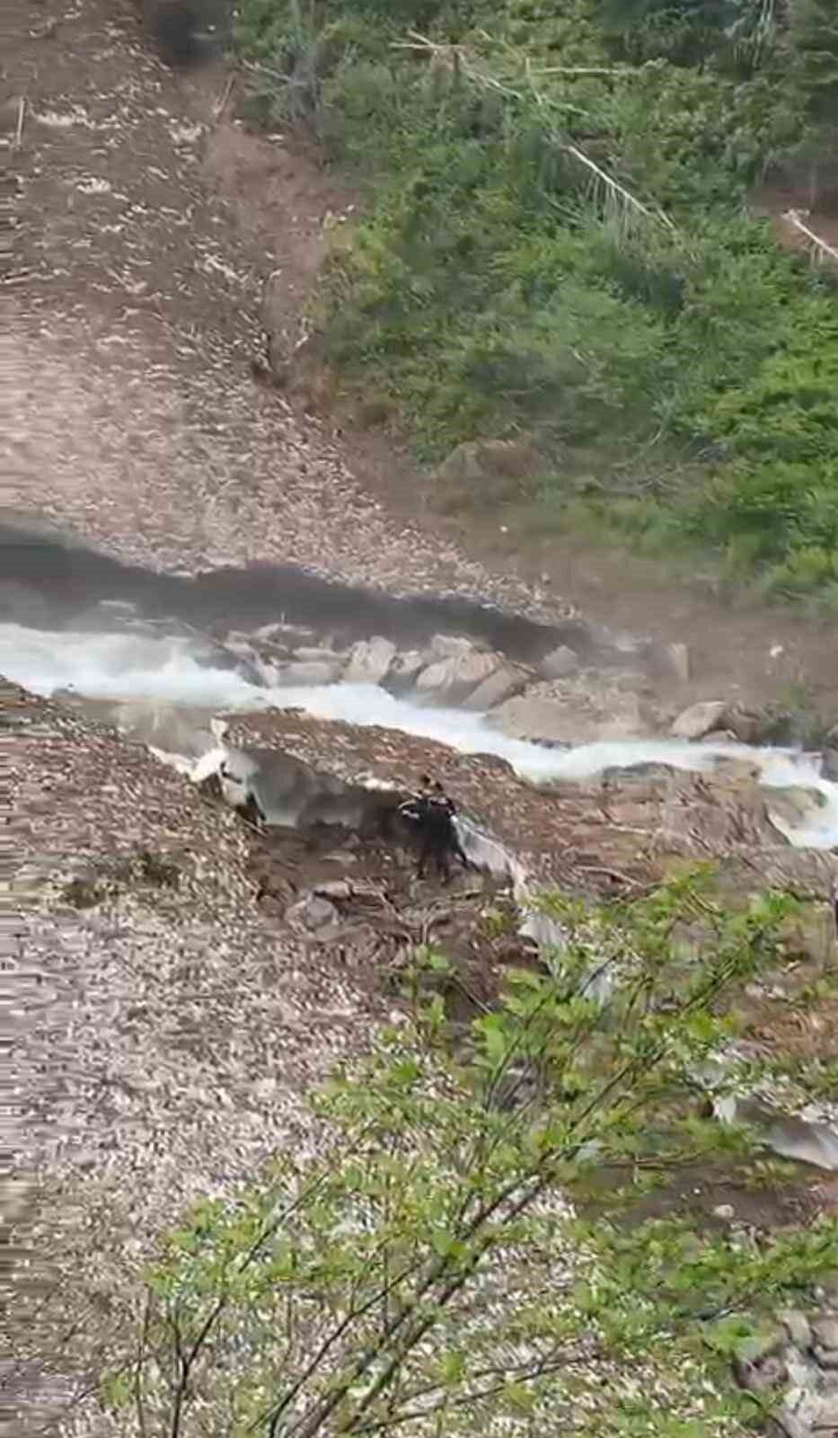 Rize’nin Çamlıhemşin ilçesi Galer Düzü Yaylası’nda bir kişi, yürüdüğü esnada
