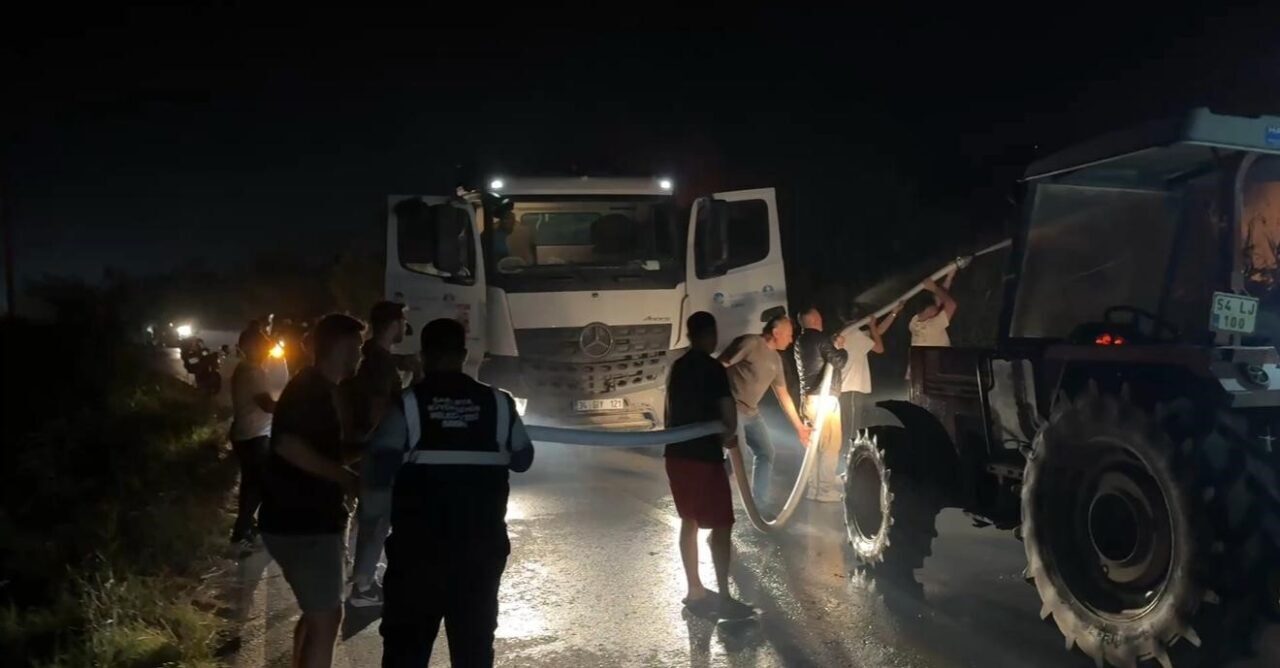 Sakarya’da Geyve-Pamukova ilçeleri arasında çıkan orman yangını tarım arazilerine sıçradı.