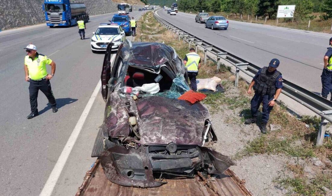 İstanbul’dan Giresun’a giden hafif ticari aracın Samsun’da yoldan çıkarak takla