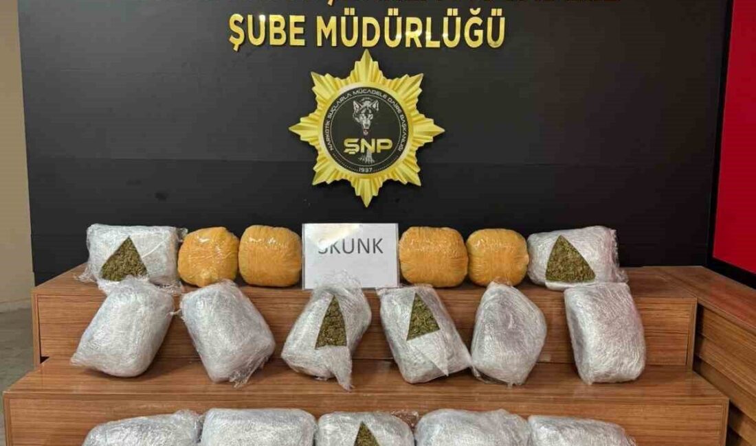 Şanlıurfa’da polis tarafından gerçekleştirilen operasyonda 25 kilo 250 gram skunk
