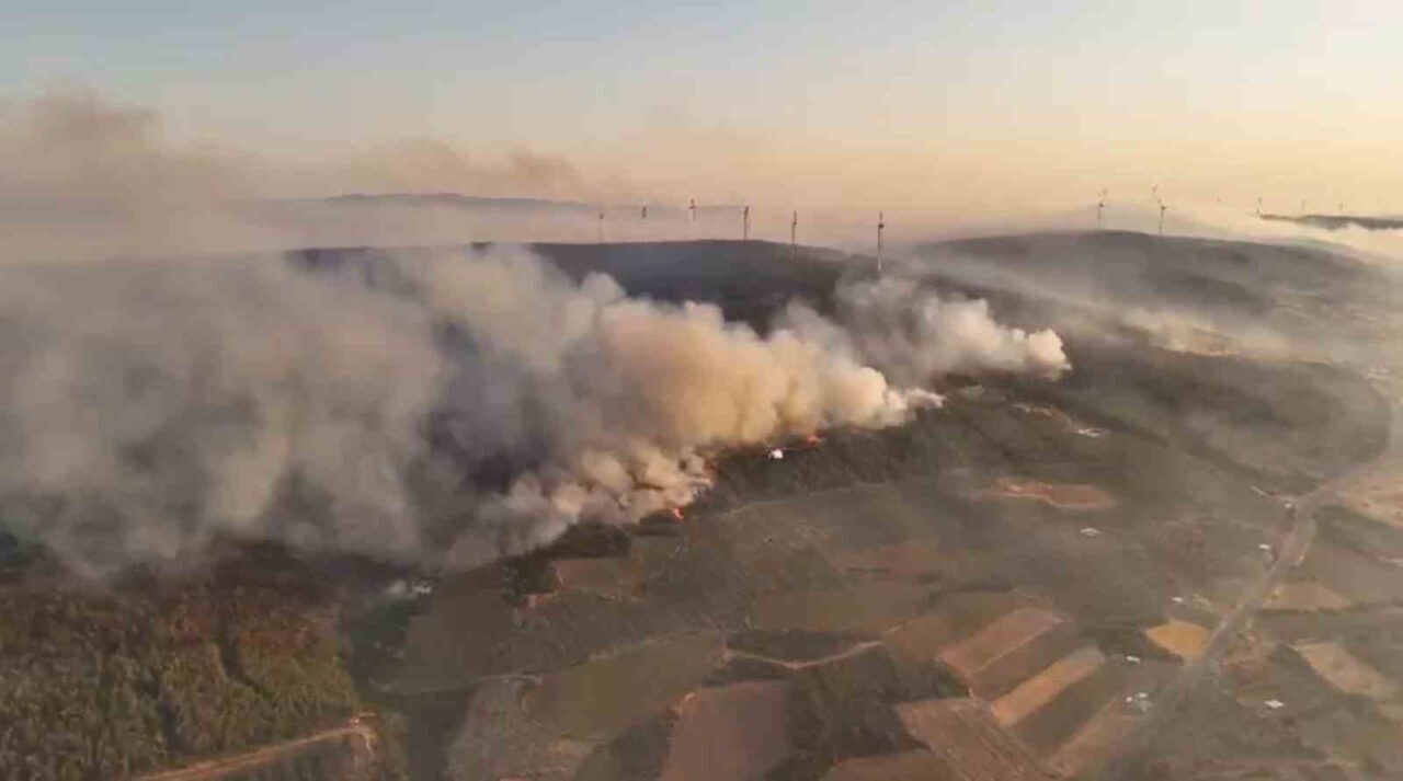 Tekirdağ’ın Şarköy ilçesinde 22 saattir devam eden orman yangınına müdahale