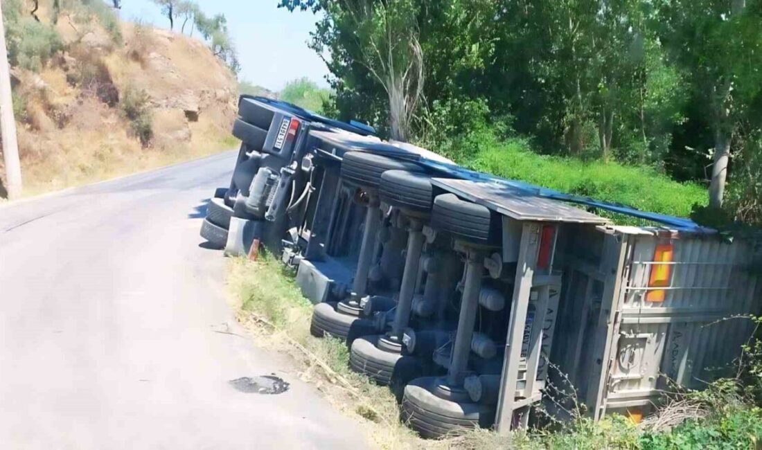 Aydın’ın Söke ilçesinde, bir maden firmasına ait tır kontrolden çıkarak