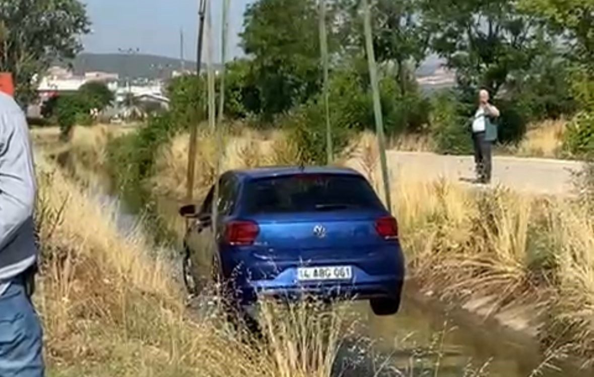 Bolu’da gece saatlerinde sulama kanalına uçan otomobil, sabah saatlerinde bulunduğu