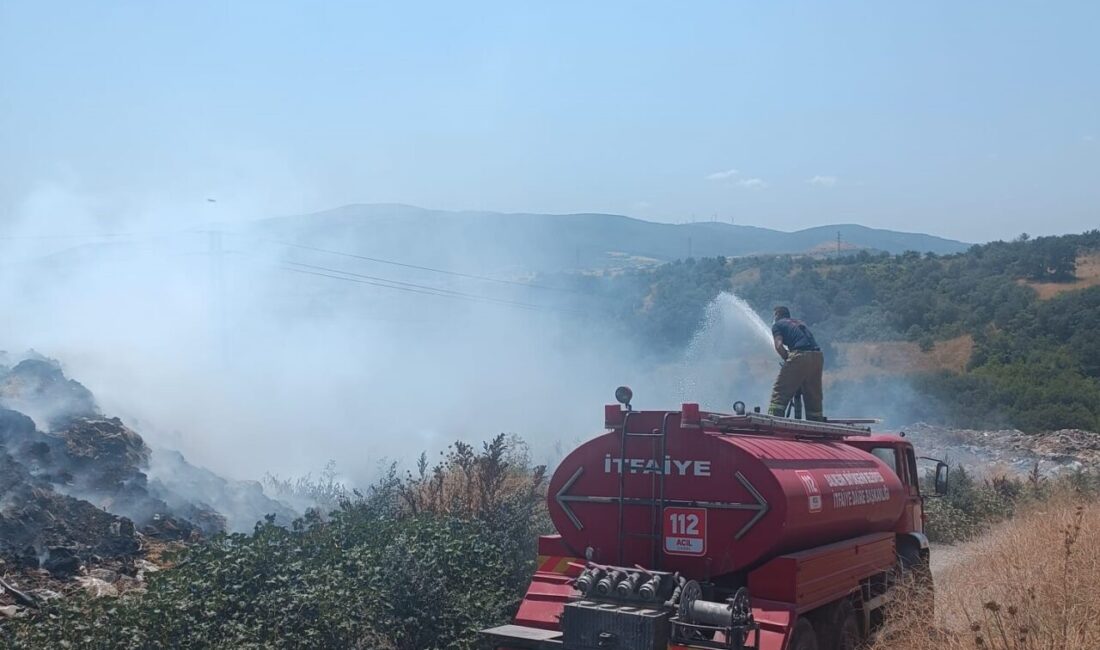 Balıkesir’in Susurluk ilçesinde bulunan çöplük alanda çıkan yangına ekipler tarafından