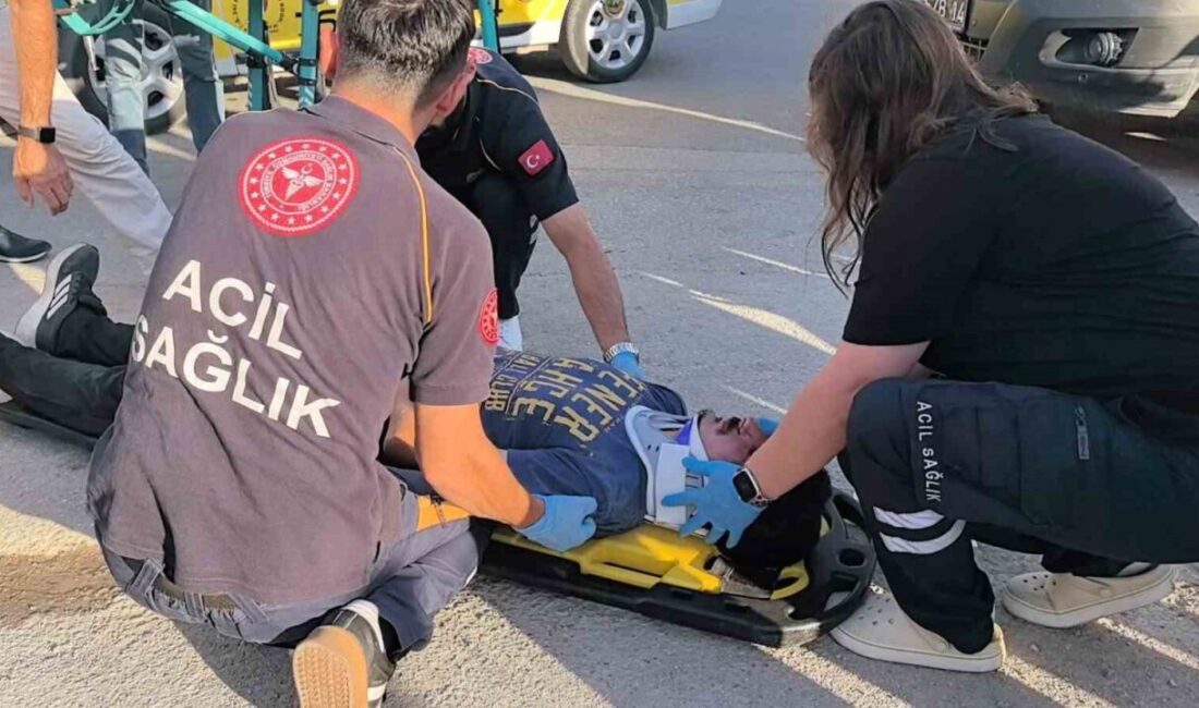 Bursa’nın İnegöl ilçesinde meydana gelen kazada taksi ile çarpışan motosikletin