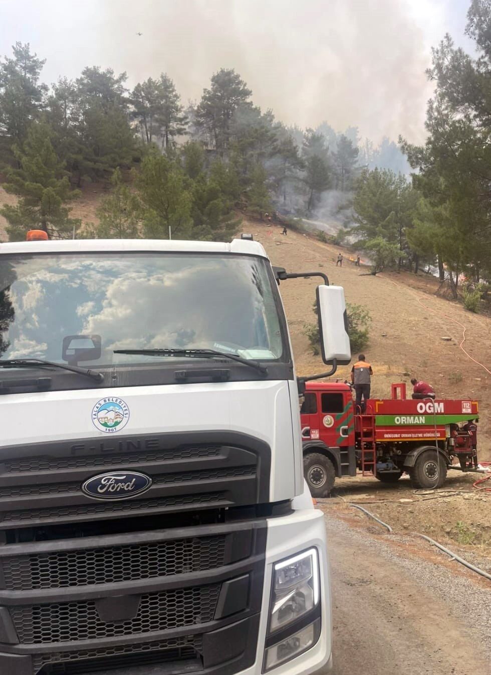 Talas Belediyesi; Kahramanmaraş’ta meydana gelen orman yangınına karşı yürütülen söndürme