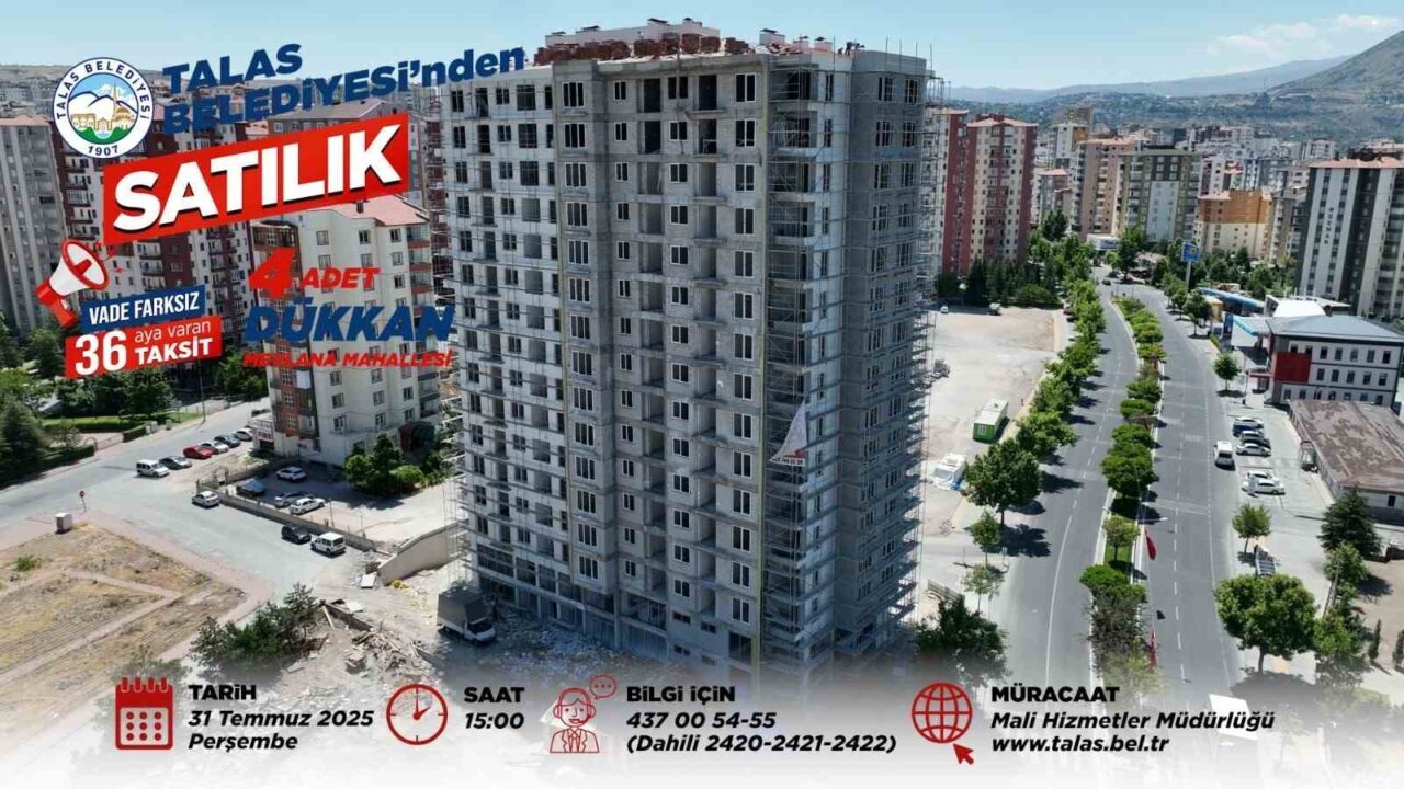 Talas Belediyesi, Mevlana Mahallesi’nde yer alan işyerlerini yatırımcılara kazandırmak için
