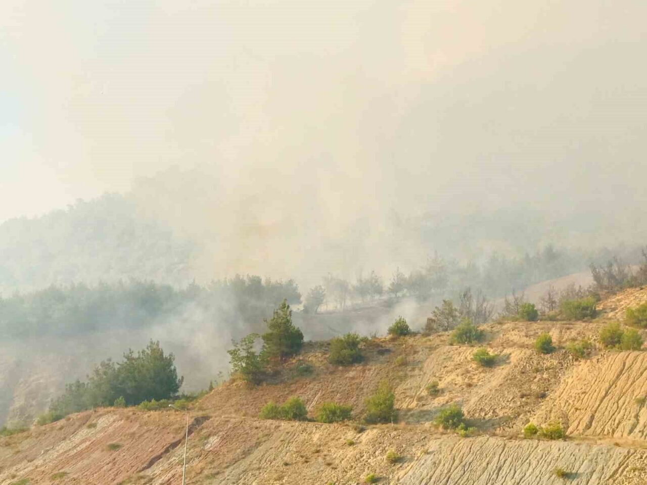Bilecik’in Osmaneli ilçesinde devam eden yangında tarihi İpek Yolu’nun geçtiği