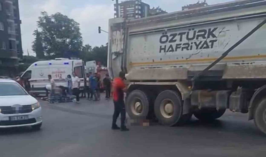 Mersin’in Tarsus ilçesinde motosiklet ile kamyonun çarpıştığı kaza sonrası kamyon