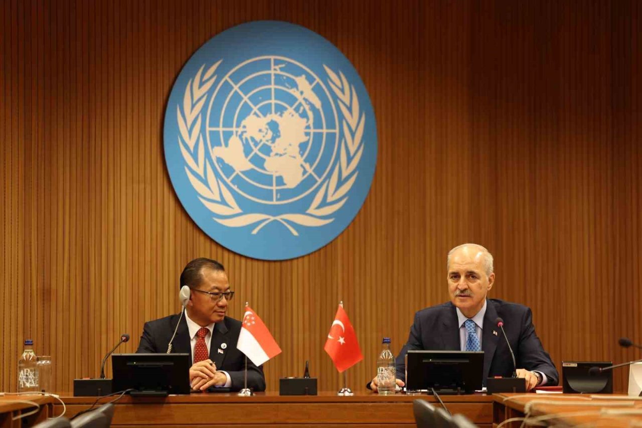 TBMM Başkanı Numan Kurtulmuş, Singapur Parlamentosu Başkanı Seah Kian Peng