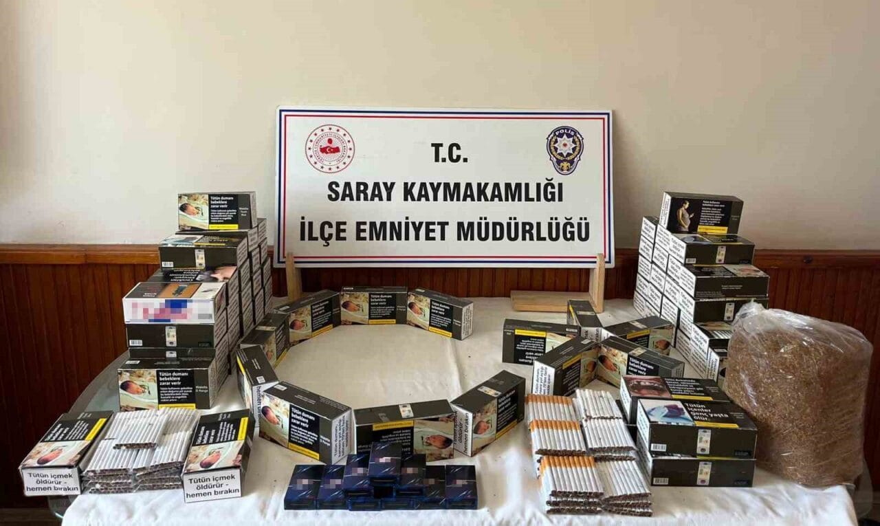 Tekirdağ’ın Saray ilçesinde polis ekiplerinin gerçekleştirdiği operasyonda, binlerce adet doldurulmuş