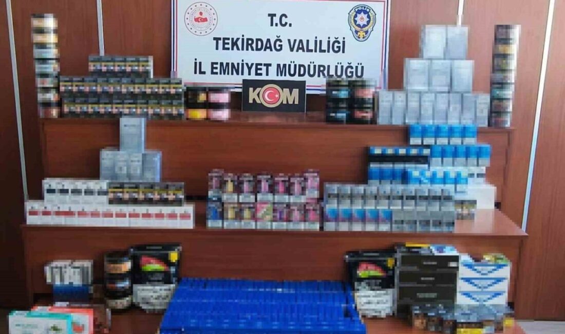 Tekirdağ’da polis ekiplerinin Çorlu ve Çerkezköy ilçelerinde yaptığı kaçakçılık operasyonlarında,