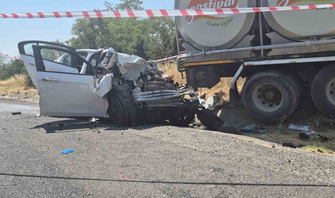 Tekirdağ’ın Ergene ilçesinde süt kamyonu ile otomobilin karıştığı kazada 4