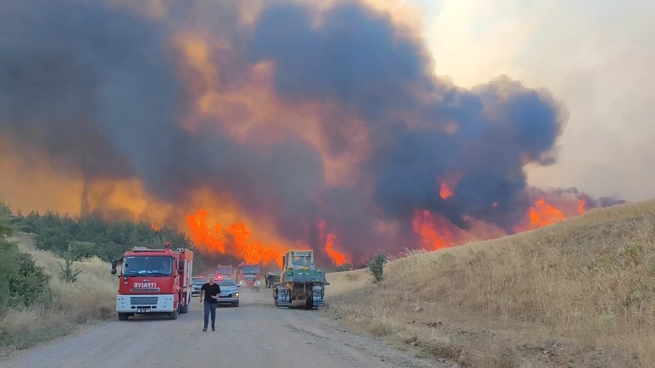 Tekirdağ’ın Şarköy ilçesine bağlı Sofuköy Mahallesi’nde çıkan orman yangını kontrol