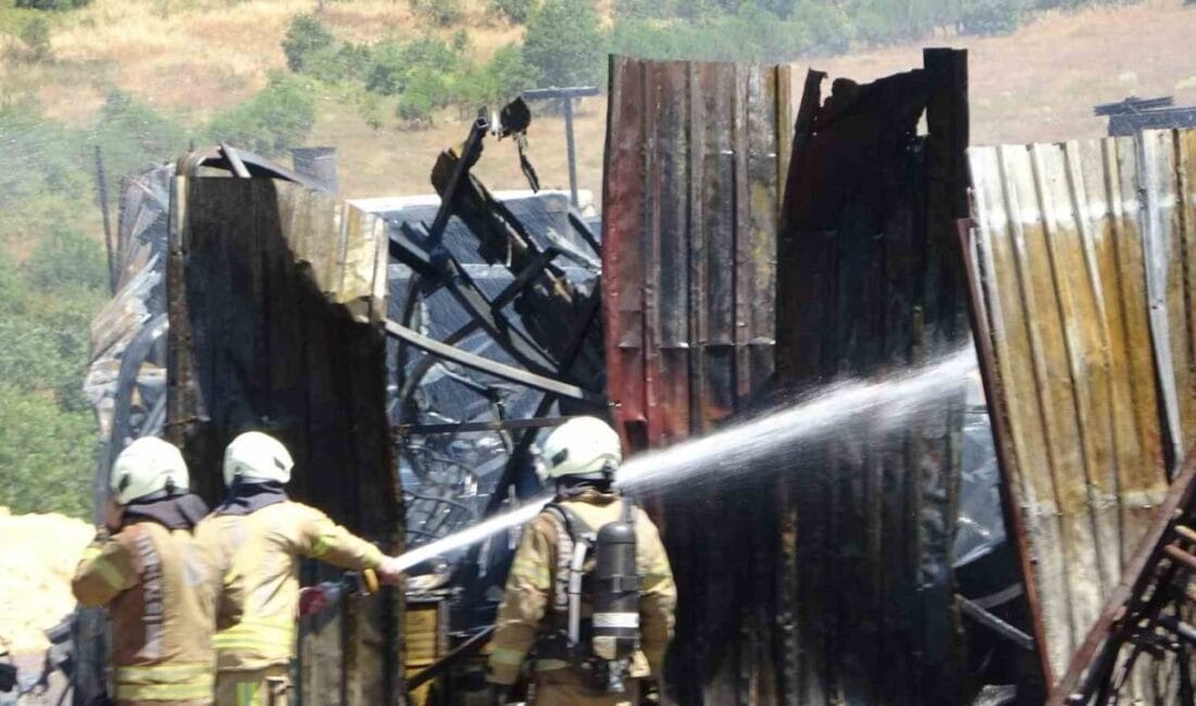 Tuzla’da plastik ve yanıcı maddelerin bulunduğu bir iş yerinde çıkan