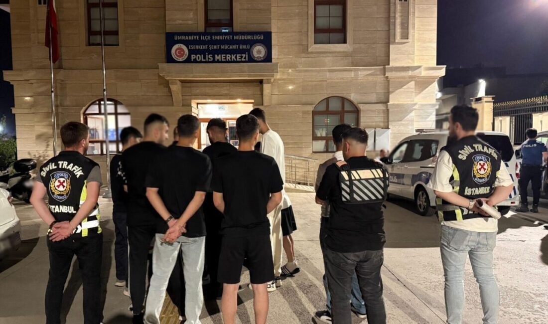 Ümraniye’de alt geçitte konvoy yaparak trafik güvenliğini tehlikeye düşüren 9