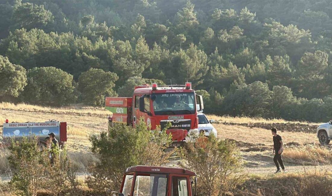 Uşak’ta tarım arazisinde başlayıp ormanlık ve meşelik alana sıçrayan yangın,