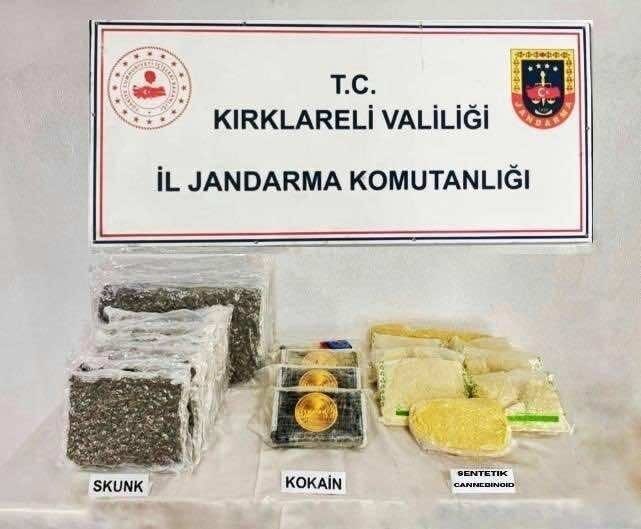 Kırklareli merkezli uyuşturucu operasyonunda piyasa değeri 100 milyon TL olan