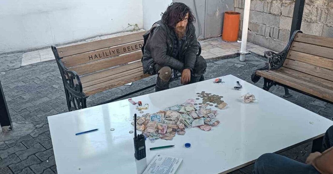 Şanlıurfa’da üzerinden 20 bin Türk Lirası çıkan yabancı uyruklu dilenci,