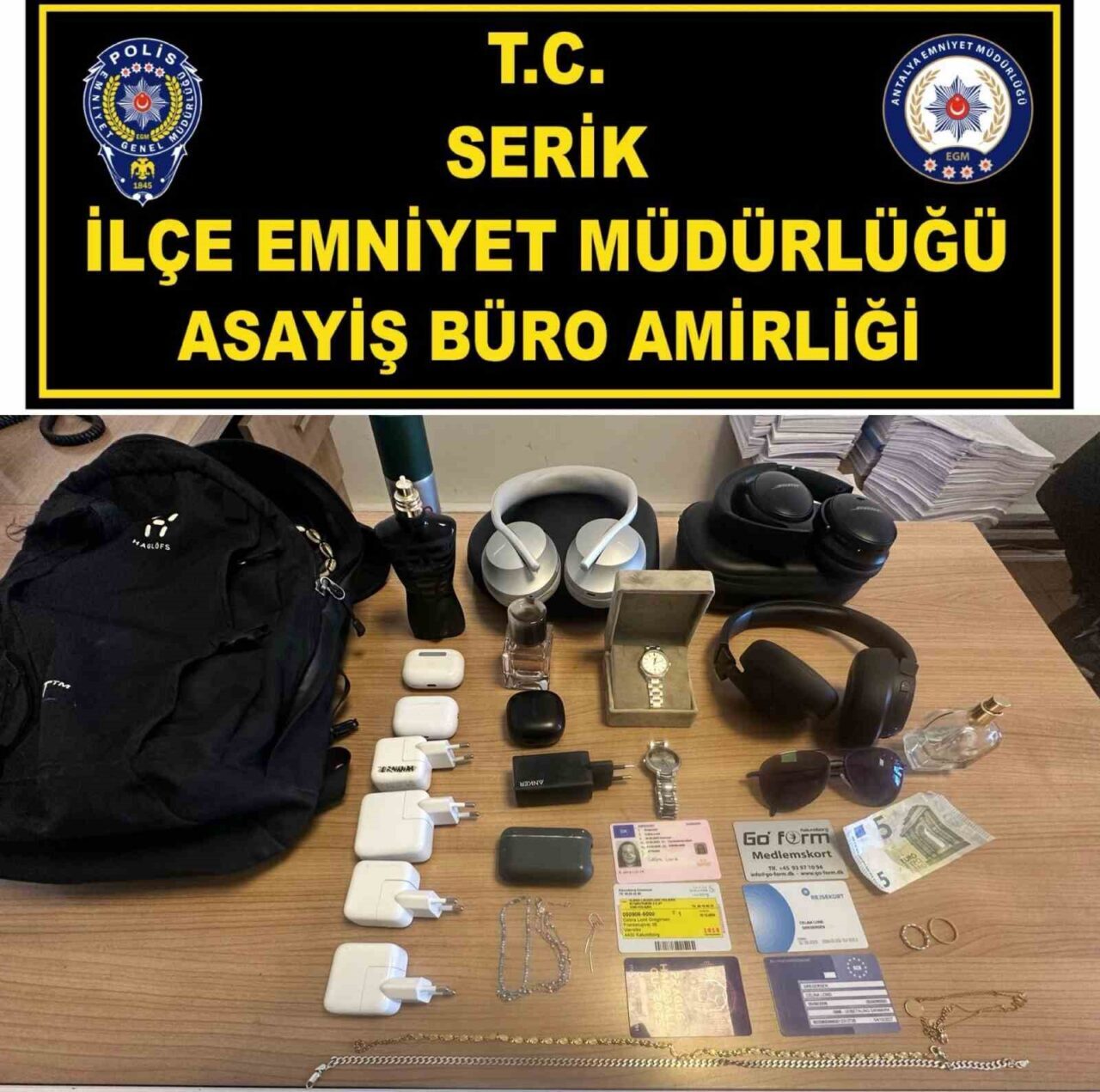Antalya’nın Serik ilçesinde müstakil bir villaya girerek değerli eşyaları çalan