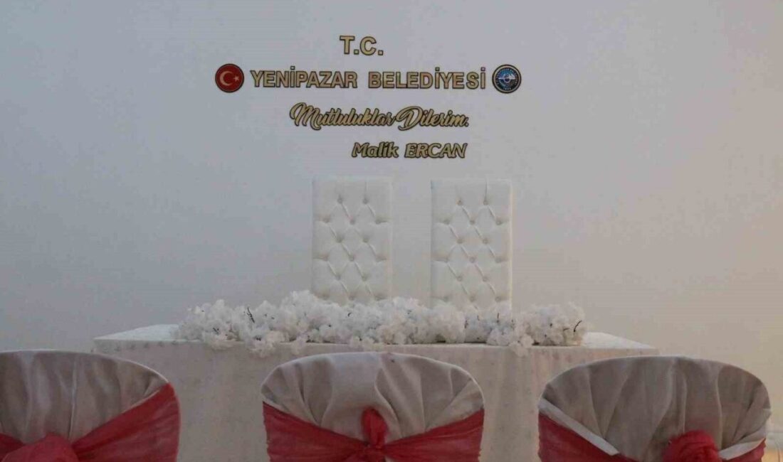 Aydın’ın Yenipazar ilçesinde belediye ekiplerince yenilenen nikaha salonu, evlenecek çiftlerini