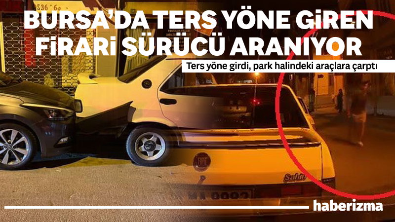 Bursa’nın Osmangazi ilçesinde ters yöne giren bir otomobil, park halindeki