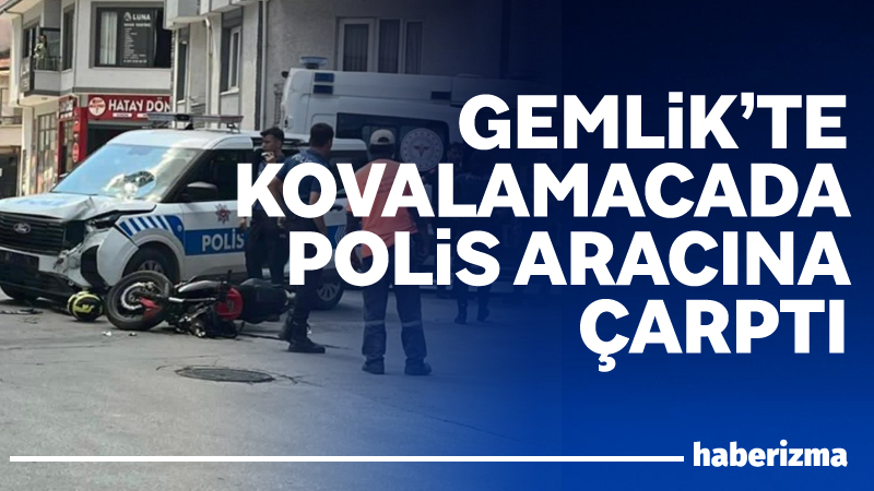 Bursa’nın Gemlik ilçesinde yaşanan kovalamacada direksiyon hâkimiyetini kaybeden motosikletli, polis