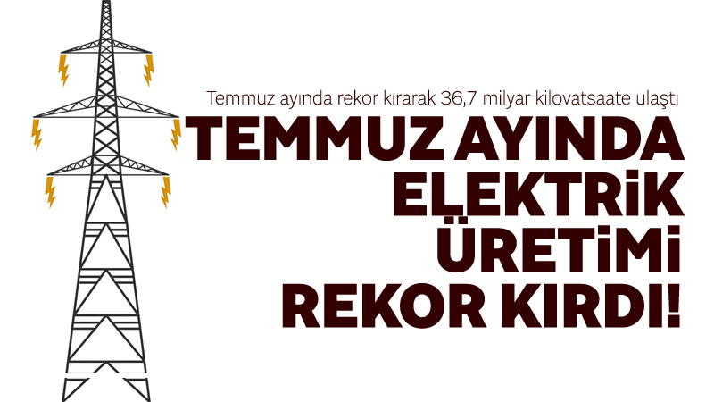 Elektrik üretimi temmuz ayında hem günlük hem de aylık bazda