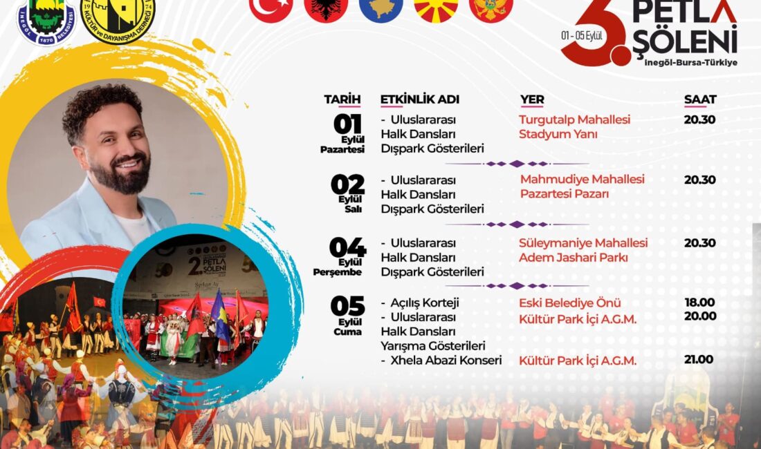 İnegöl, 1–5 Eylül tarihleri arasında kültür ve sanatın kalbinin attığı