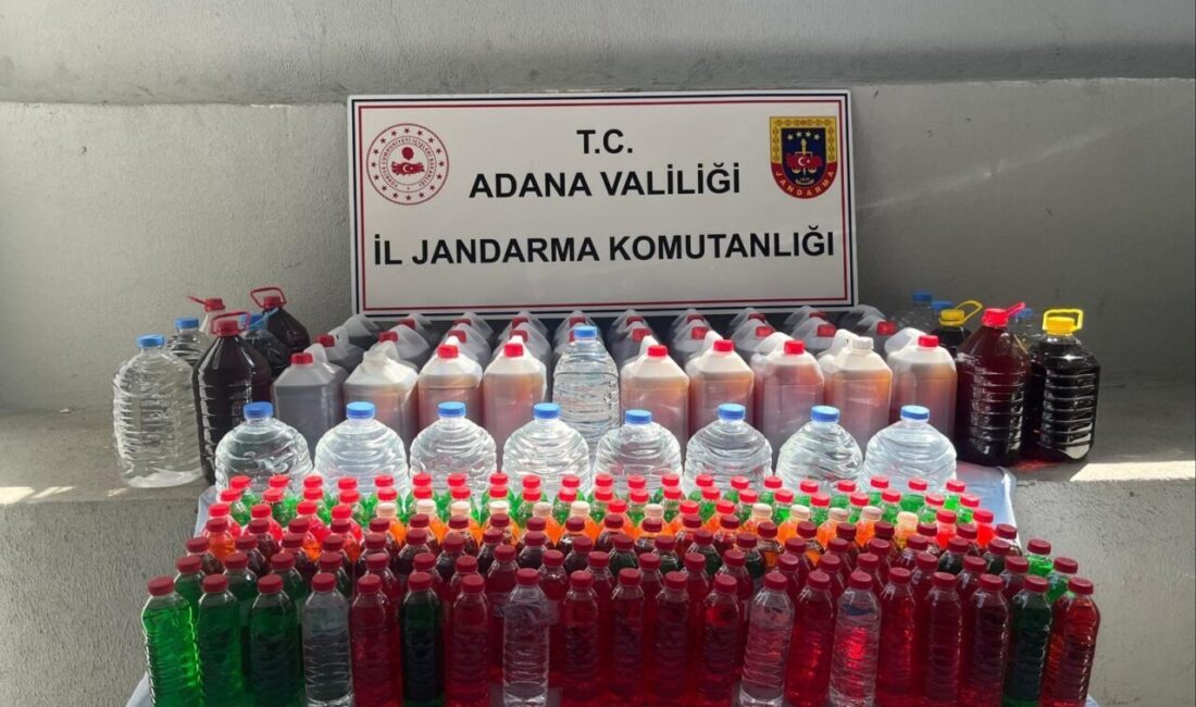 Adana’da jandarma ekiplerinin 3 ilçede gerçekleştirdiği operasyonda 500 litre kaçak