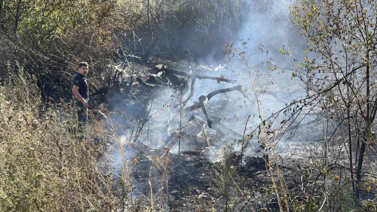 İstanbul Arnavutköy’de yol kenarındaki çayırlık alanda yangın çıktı. Yangını söndürmek