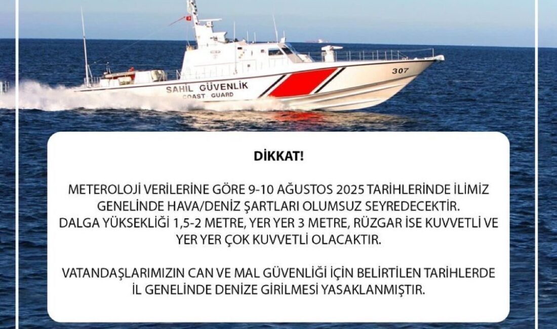 Artvin Valiliği, 9-10 Ağustos 2025 tarihlerinde il genelinde beklenen olumsuz