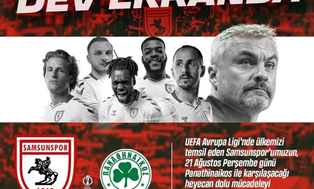 Samsun’un Atakum Belediyesi, Samsunspor’un Avrupa heyecanını belediye hizmet binası yanında