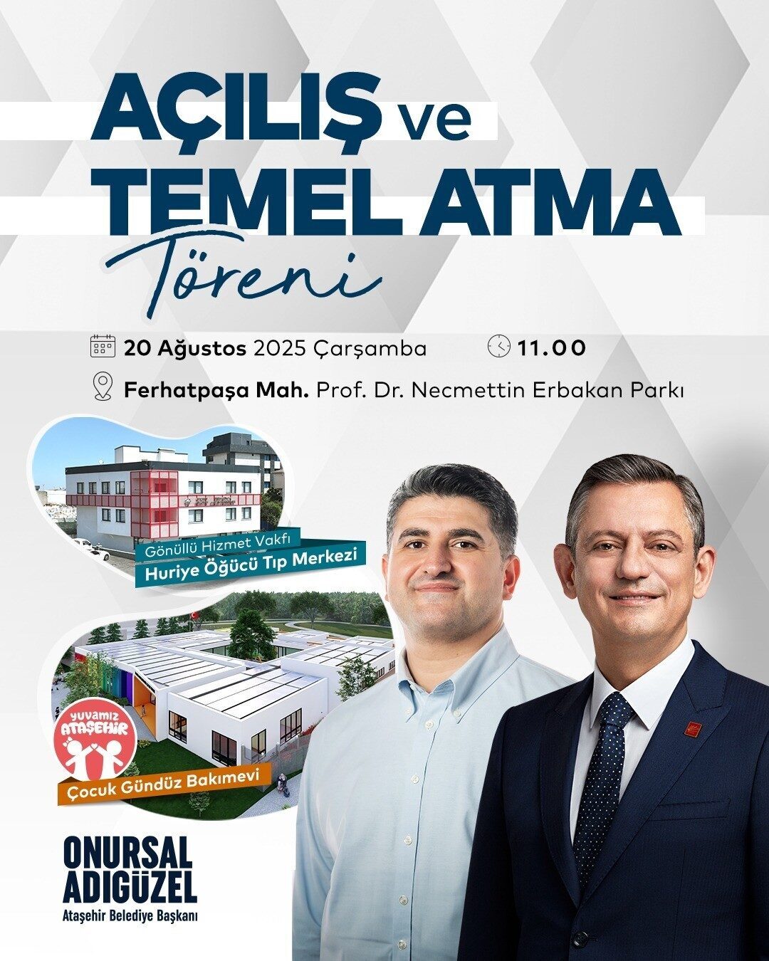 Ataşehir Belediyesi tarafından düzenlenecek olan törenle birlikte, “Yuvamız Ataşehir Gündüz