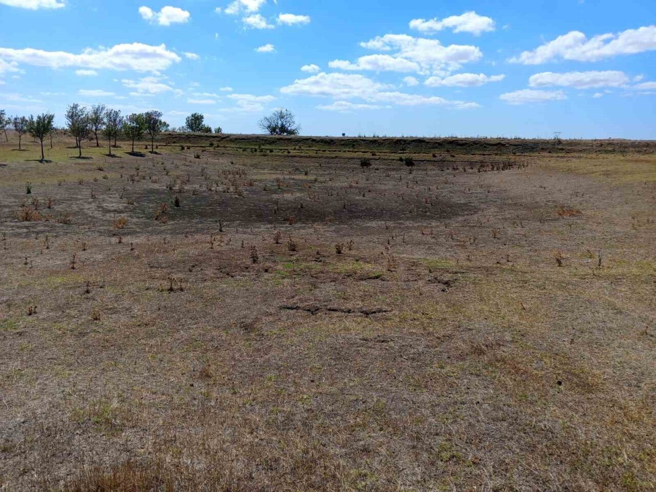 Tekirdağ’ın Muratlı ilçesi Ballıhoca Mahallesi’nde bulunan sulama göleti, kuraklık ve