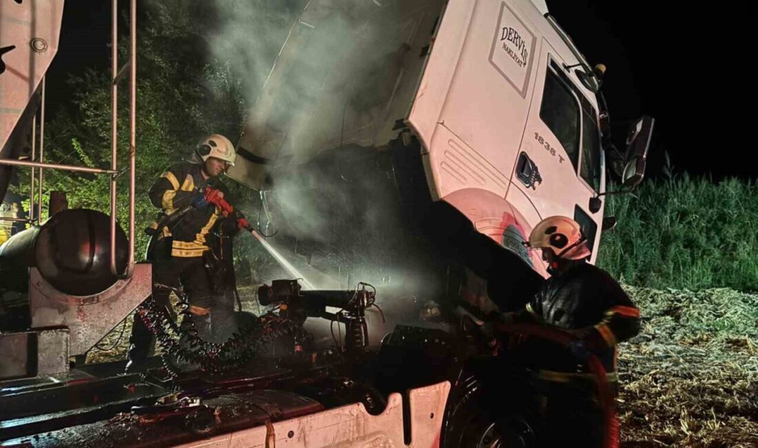Batman’da park halindeki tır, motor kısmında çıkan yangın sonucu kullanılamaz