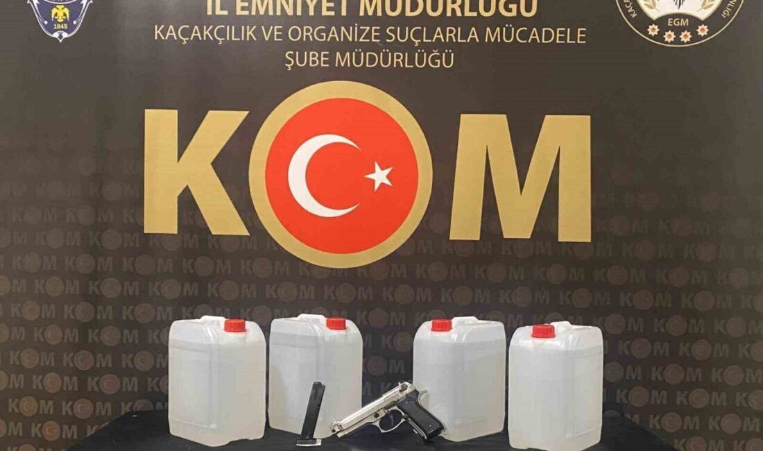 Bayburt’ta yapılan sahte alkol operasyonunda litrelerce sahte alkol ve kurusıkı