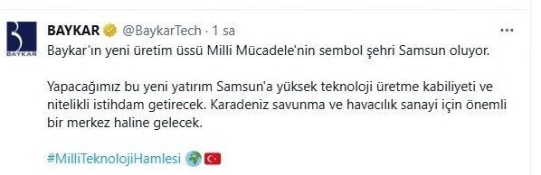 Türkiye’nin savunma sanayisindeki lider firmalarından BAYKAR, İstanbul’daki üretim üssüne ek