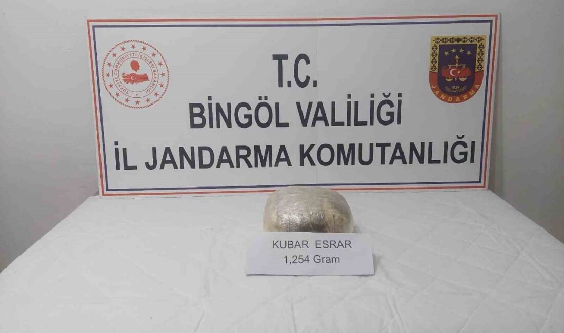 Bingöl’de jandarma ekipleri tarafından yapılan çalışmada 1 kilo 254 gram