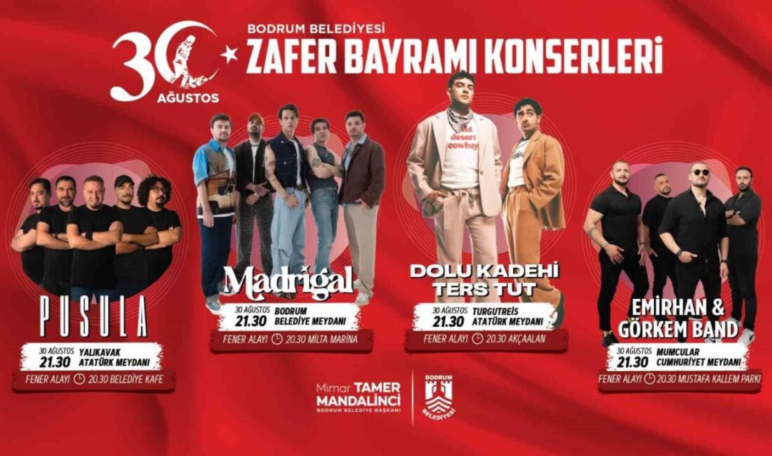 30 Ağustos Zafer Bayramı’nın 103. yılı dolayısıyla Bodrum’un dört ayrı