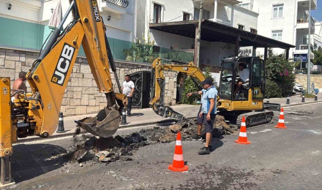 Muğla’nın Bodrum ilçesinde su isale hattında meydana gelen patlama sonucu