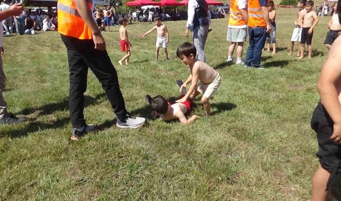 Bolu’nun Mudurnu ilçesinde Örencik köyünde düzenlenen Hacet Bayramı’nda minik pehlivanların