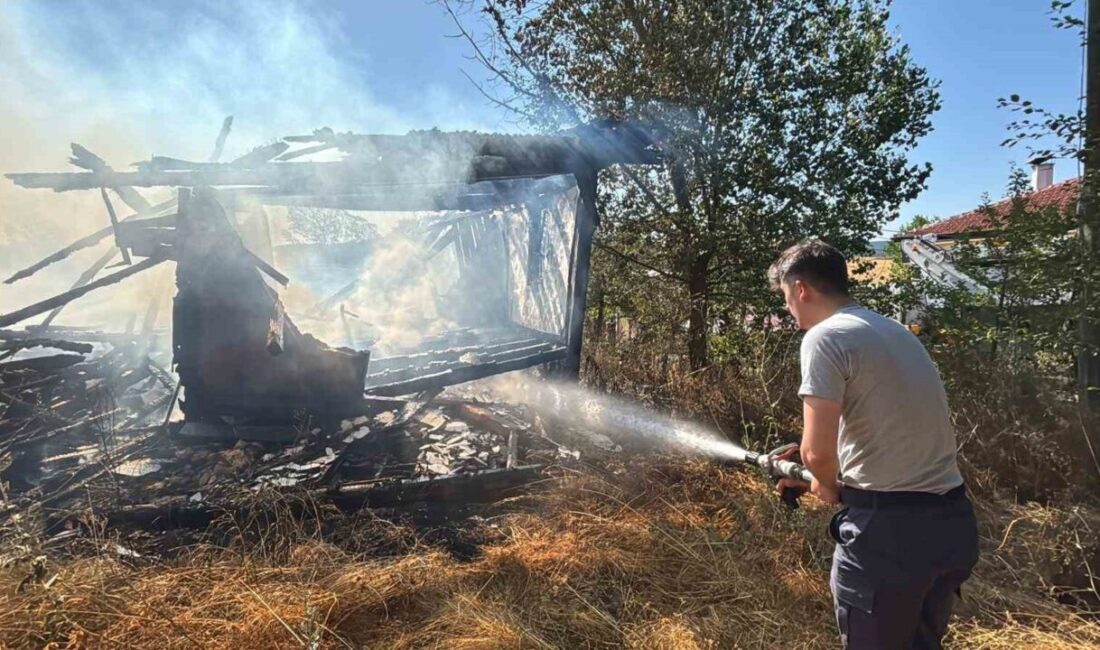 Bolu’nun Yeniçağa ilçesinde otluk alanda çıkan yangında 2 katlı ahşap