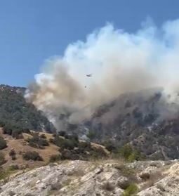 Denizli’nin Buldan ilçesinde öğle saatlerinde başlayan orman yangını çalışmaları akşam