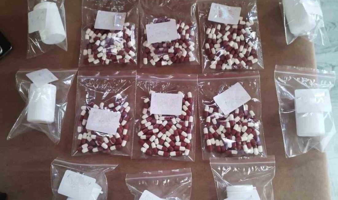Samsun’da polis operasyonunda, cips paketine gizlenmiş 492 sentetik ecza hap