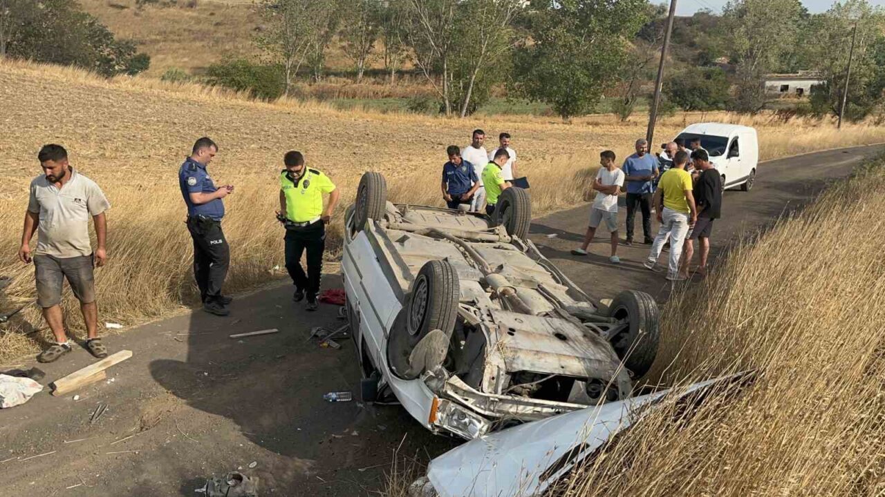 Tekirdağ’ın Çorlu ilçesinde kontrolden çıkan otomobil takla attı. Kaza sonrası