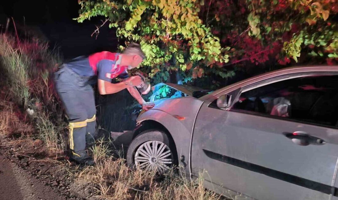 Çorum’un Sungurlu ilçesinde kontrolden çıkan otomobilin ağaca çarptığı kazada 2