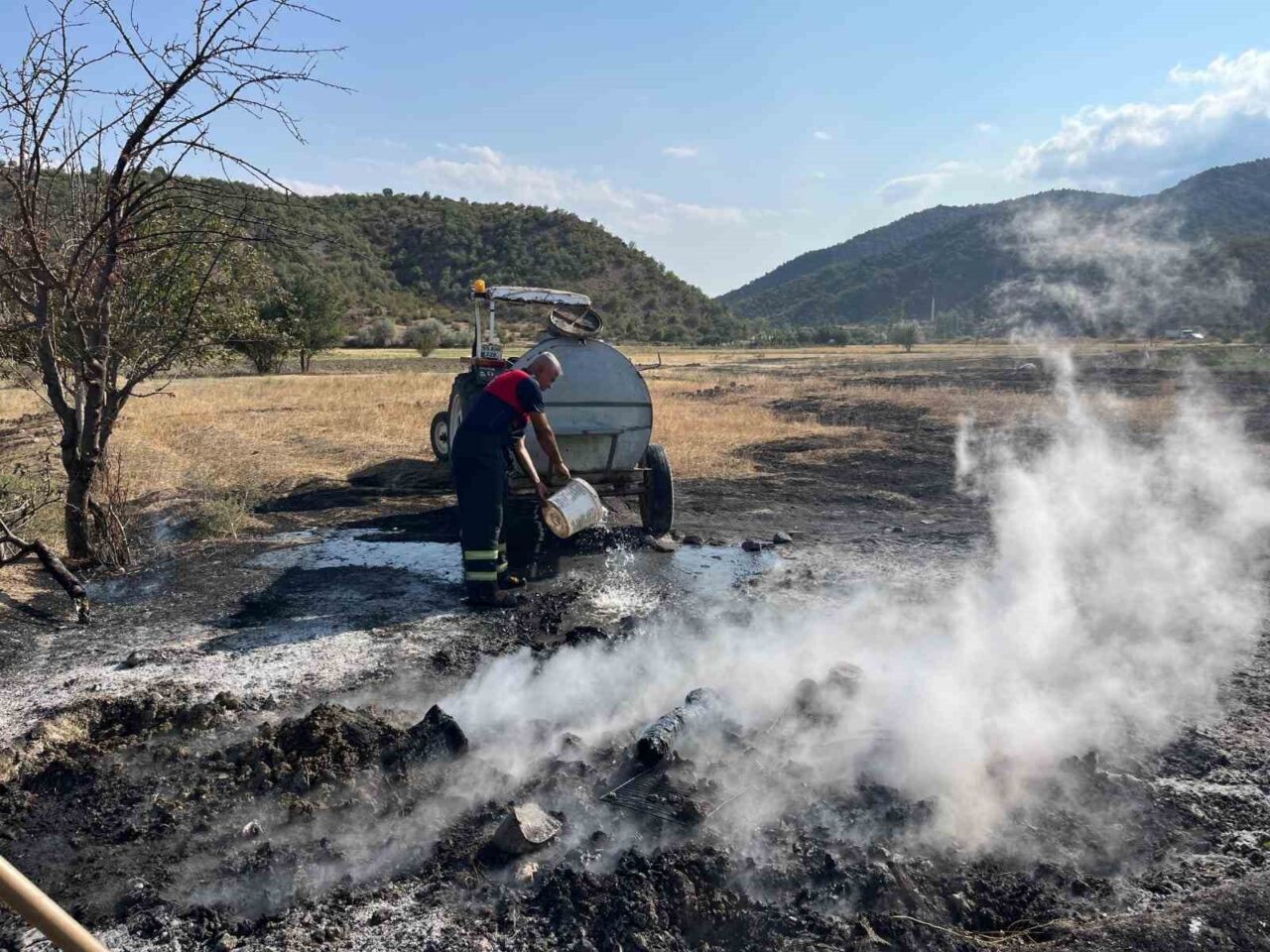 Çorum’un Osmancık ilçesine bağlı bir köyün kırsalında bir tarlada çıkan