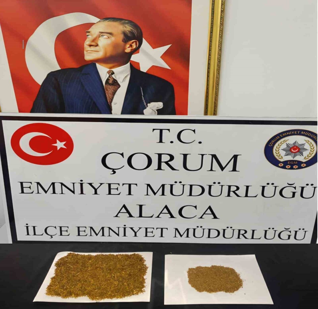 Çorum’un Alaca ilçesinde polis ekiplerinin düzenlediği uyuşturucu operasyonunda gözaltına alınan